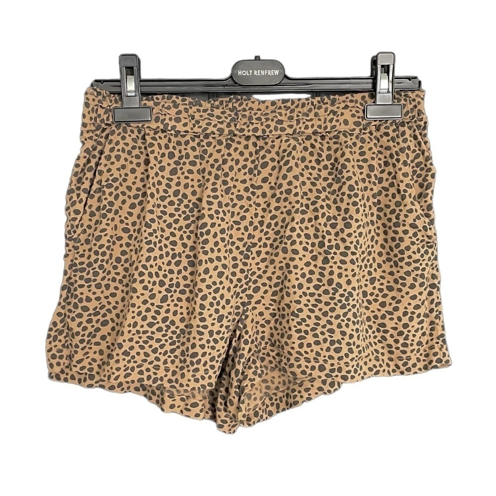 AERIE Cheetah Leopard Print Casual Shorts Tan Black M